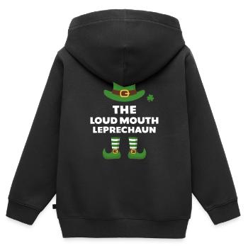 Le lutin à grande gueule - Sweat Premium à capuche zippé enfant bio - noir - Dos - AI Model Kid Male (0cm)