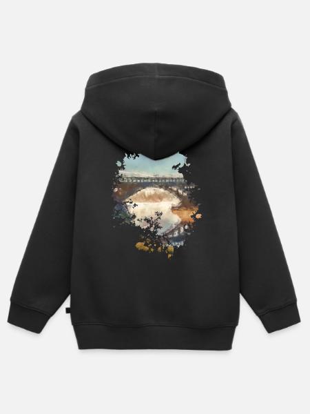 Brücke - Kinder Premium Organic Zip Hoodie - Schwarz