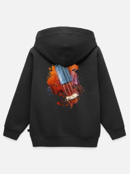 Violine - Kinder Premium Organic Zip Hoodie - Schwarz
