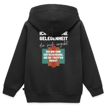 Das Ich Bin eine Entscheidung Keine Option - Kinder Premium Organic Zip Hoodie - Schwarz - Hinten - AI Model Kid Male (0cm)