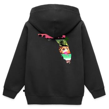 Florida Sunset Summer - Sweat Premium à capuche zippé enfant bio - noir - Dos - AI Model Kid Male (0cm)