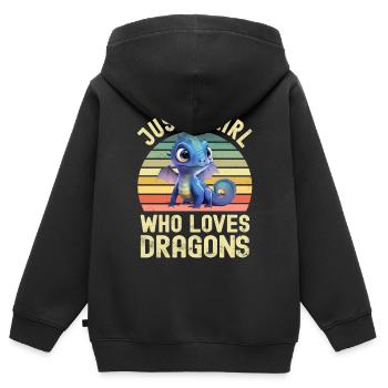 Drache Drachen - Kinder Premium Organic Zip Hoodie - Schwarz - Hinten - AI Model Kid Male (0cm)