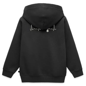 Mezclador eléctrico. Corazón. Amor. Ekg. - Sweat Premium à capuche zippé enfant bio - noir - Dos - AI Model Kid Male (0cm)