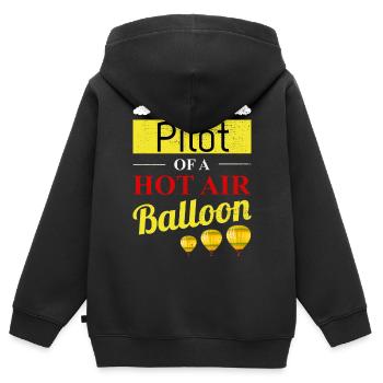 Montgolfière Montgolfière Pilote de montgolfière - Sweat Premium à capuche zippé enfant bio - noir - Dos - AI Model Kid Male (0cm)