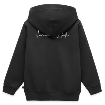 Amor familiar y de perro. Corazón. Amor. Ekg. - Sweat Premium à capuche zippé enfant bio - noir - Dos - AI Model Kid Male (0cm)