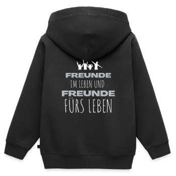 Beste Freunde FREUND Kumpel Kumpels - Kinder Premium Organic Zip Hoodie - Schwarz - Hinten - AI Model Kid Male (0cm)