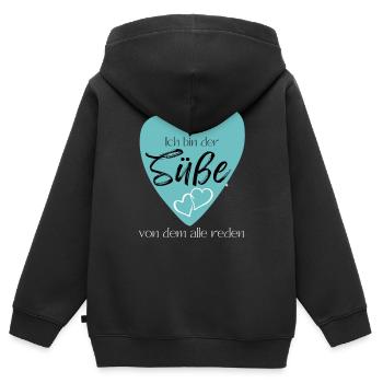 Baby Geschenkidee Muttertag Vatertag Weihnachten - Kinder Premium Organic Zip Hoodie - Schwarz - Hinten - AI Model Kid Male (0cm)