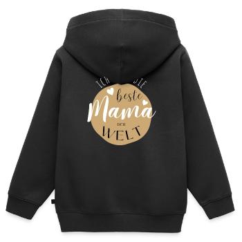 BESTE MAMA - Baby Geschenkidee Muttertag - Kinder Premium Organic Zip Hoodie - Schwarz - Hinten - AI Model Kid Male (0cm)