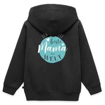 BESTE MAMA - Baby Geschenkidee Muttertag - Kinder Premium Organic Zip Hoodie - Schwarz - Hinten - AI Model Kid Male (0cm)