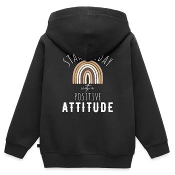 Erfolg MINDSET Motivation Inspiration - Kinder Premium Organic Zip Hoodie - Schwarz - Hinten - AI Model Kid Male (0cm)