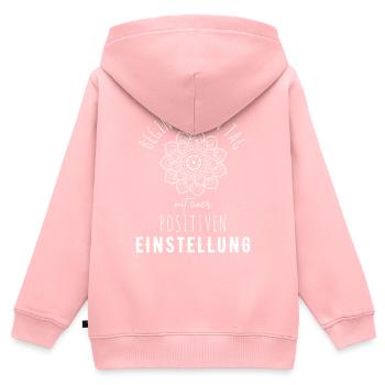 POSITIVE EINSTELLUNG MINDSET Motivation - Kinder Premium Organic Zip Hoodie - Rosa - Hinten - AI Model Kid Female (0cm)