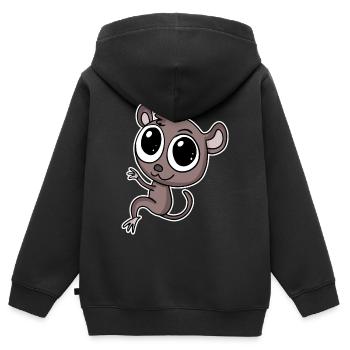 Koboldmaki Koboldmakis Primat - Kinder Premium Organic Zip Hoodie - Schwarz - Hinten - AI Model Kid Male (0cm)