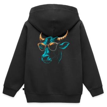 Lunettes de soleil - Sweat Premium à capuche zippé enfant bio - noir - Dos - AI Model Kid Male (0cm)