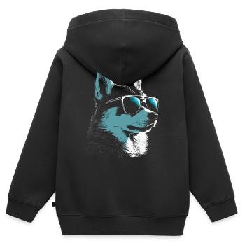 Ehemann Sonnenbrille - Kinder Premium Organic Zip Hoodie - Schwarz - Hinten - AI Model Kid Male (0cm)