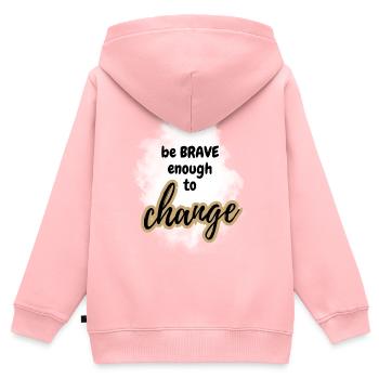 POSITIVE EINSTELLUNG MINDSET Motivation - Kinder Premium Organic Zip Hoodie - Rosa - Hinten - AI Model Kid Female (0cm)