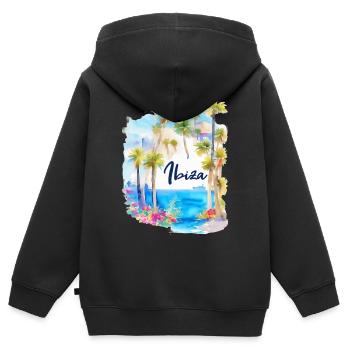 Ibiza - Sweat Premium à capuche zippé enfant bio - noir - Dos - AI Model Kid Male (0cm)