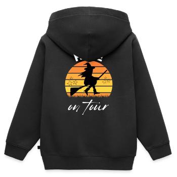 HEXE on tour HEXEN hexen - Kinder Premium Organic Zip Hoodie - Schwarz - Hinten - AI Model Kid Male (0cm)