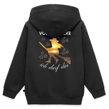 VOLLZEITHEXE ich darf das HEXE HEXEN hexen - Kinder Premium Organic Zip Hoodie - Schwarz - Hinten - AI Model Kid Male (0cm)