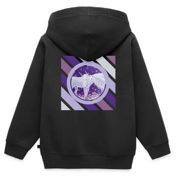Soirée luciole couple licorne - Sonja Ariel - Sweat Premium à capuche zippé enfant bio - noir - Dos - AI Model Kid Male (0cm)