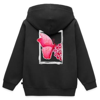 Rosenschmetterling - Sonja Ariel von Staden - Kinder Premium Organic Zip Hoodie - Schwarz - Hinten - AI Model Kid Male (0cm)