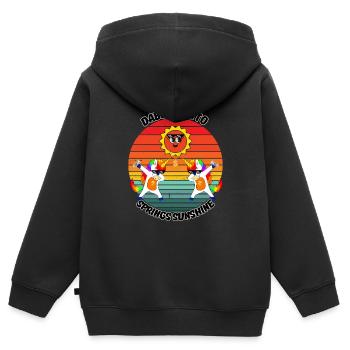 Dabbing into Spring's Sunshine - Kinder Premium Organic Zip Hoodie - Schwarz - Hinten - AI Model Kid Male (0cm)