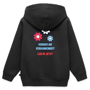 Forget the past, live in the now - Kids Premium Organic Zip-up Hoodie - black - Back - AI Model Kid Male (0cm)