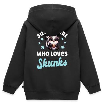 Stinktier - Kinder Premium Organic Zip Hoodie - Schwarz - Hinten - AI Model Kid Male (0cm)