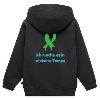 I do it at my pace - Kids Premium Organic Zip-up Hoodie - black - Back - AI Model Kid Male (0cm)