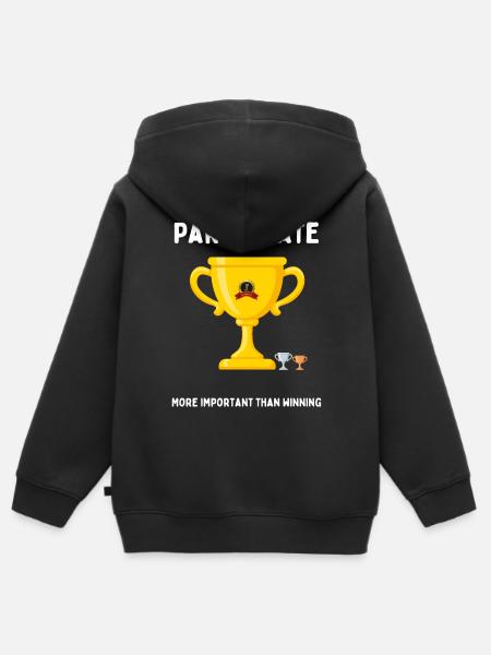Participate - Kids Premium Organic Zip-up Hoodie - black