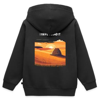 Une aiguille dans une botte de foin - Sweat Premium à capuche zippé enfant bio - noir - Dos - AI Model Kid Male (0cm)