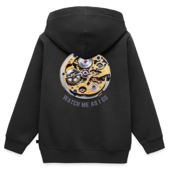 Regardez-moi pendant que je m’en vais - Sweat Premium à capuche zippé enfant bio - noir - Dos - AI Model Kid Male (0cm)