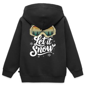Let It Snow Ski Winterlandschaft Schneelandschaft - Kinder Premium Organic Zip Hoodie - Schwarz - Hinten - AI Model Kid Male (0cm)