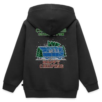 christmas Camping - Kinder Premium Organic Zip Hoodie - Schwarz - Hinten - AI Model Kid Male (0cm)