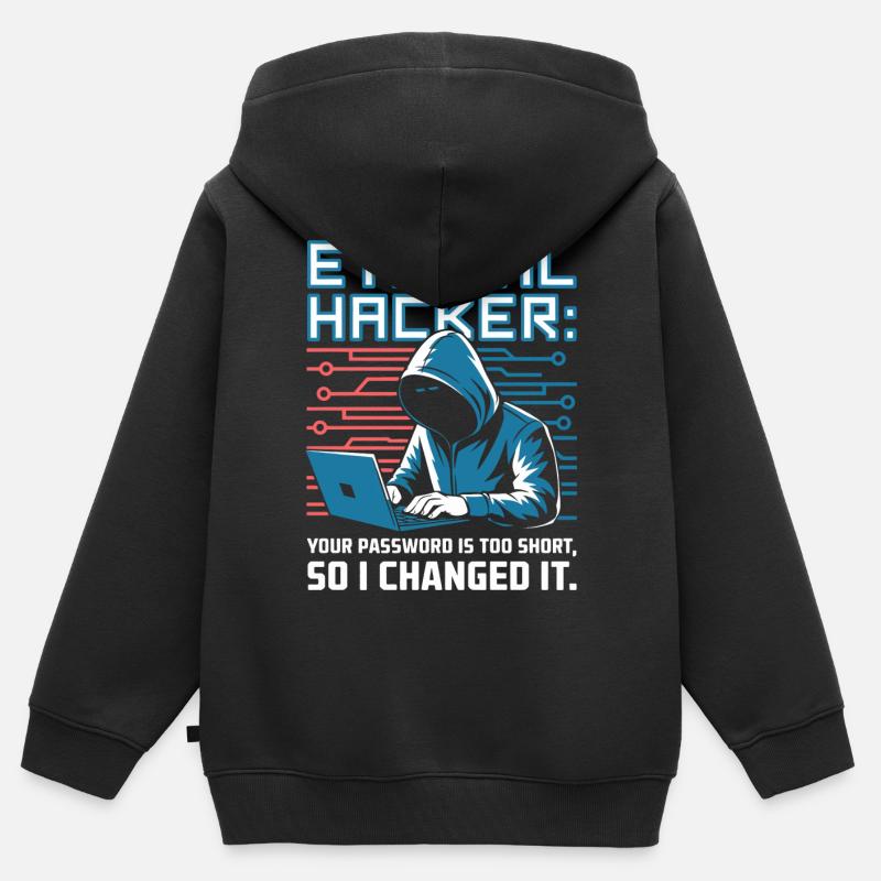 Hacker éthique - Sweat Premium à capuche zippé enfant bio - noir