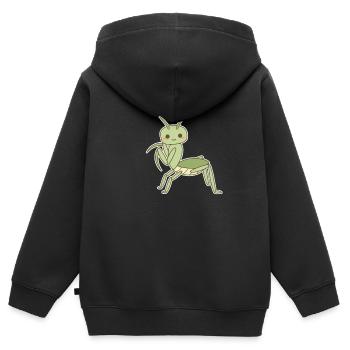 Elegante Gottesanbeterin - Kinder Premium Organic Zip Hoodie - Schwarz - Hinten - AI Model Kid Male (0cm)