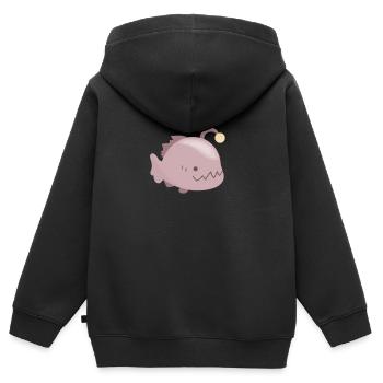 Bioluminescent frogfish - Kids Premium Organic Zip-up Hoodie - black - Back - AI Model Kid Male (0cm)