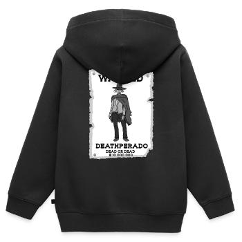 Cowboy squelette - Sweat Premium à capuche zippé enfant bio - noir - Dos - AI Model Kid Male (0cm)