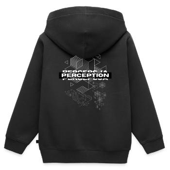 Mystik der Wahrnehmungsgeometrie - Kinder Premium Organic Zip Hoodie - Schwarz - Hinten - AI Model Kid Male (0cm)