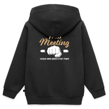 Dieses Meeting Hätte Ein Faustkampf Sein Können - Kinder Premium Organic Zip Hoodie - Schwarz - Hinten - AI Model Kid Male (0cm)