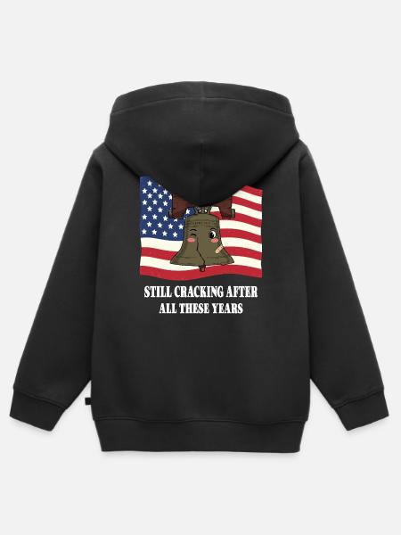 Freiheitsglocke - Kinder Premium Organic Zip Hoodie - Schwarz