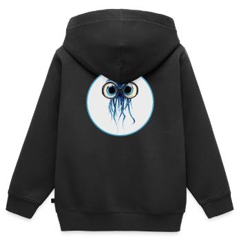 Qualle mit Taucherbrille - Kinder Premium Organic Zip Hoodie - Schwarz - Hinten - AI Model Kid Male (0cm)