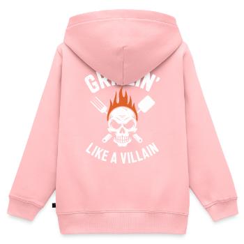 Grilling Skull Inferno T-Shirt Design - Kids Premium Organic Zip-up Hoodie - rose - Back - AI Model Kid Female (0cm)