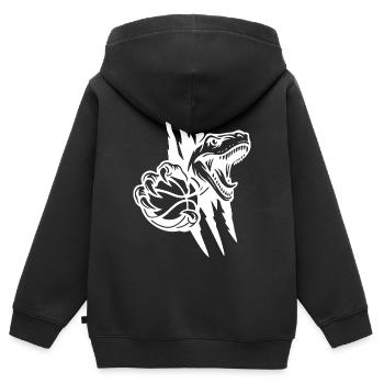 Brüllender Raptor-Basketball - Kinder Premium Organic Zip Hoodie - Schwarz - Hinten - AI Model Kid Male (0cm)