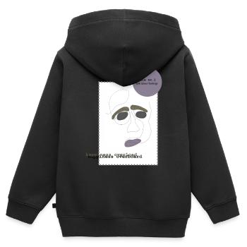 Parler de ses sentiments 1 - Sweat Premium à capuche zippé enfant bio - noir - Dos - AI Model Kid Male (0cm)