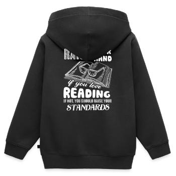 Reading If You Love Reading - Kids Premium Organic Zip-up Hoodie - black - Back - AI Model Kid Male (0cm)