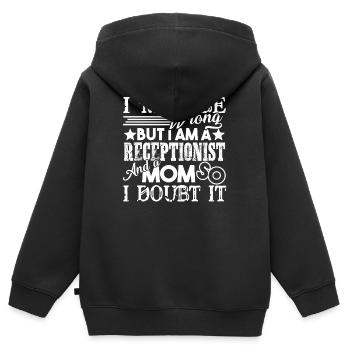 Receptionist I am A Receptionist - Kids Premium Organic Zip-up Hoodie - black - Back - AI Model Kid Male (0cm)