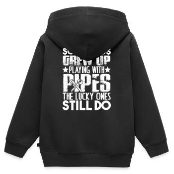 Plumbers Play With Pipes - Kids Premium Organic Zip-up Hoodie - black - Back - AI Model Kid Male (0cm)