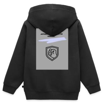 Motivational symbol of protection pressure - Kids Premium Organic Zip-up Hoodie - black - Back - AI Model Kid Male (0cm)