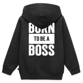 Fierté et Ambition Motivation - Sweat Premium à capuche zippé enfant bio - noir - Dos - AI Model Kid Male (0cm)
