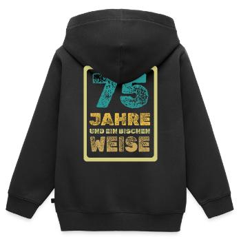 Sagesse 75 - Sweat Premium à capuche zippé enfant bio - noir - Dos - AI Model Kid Male (0cm)